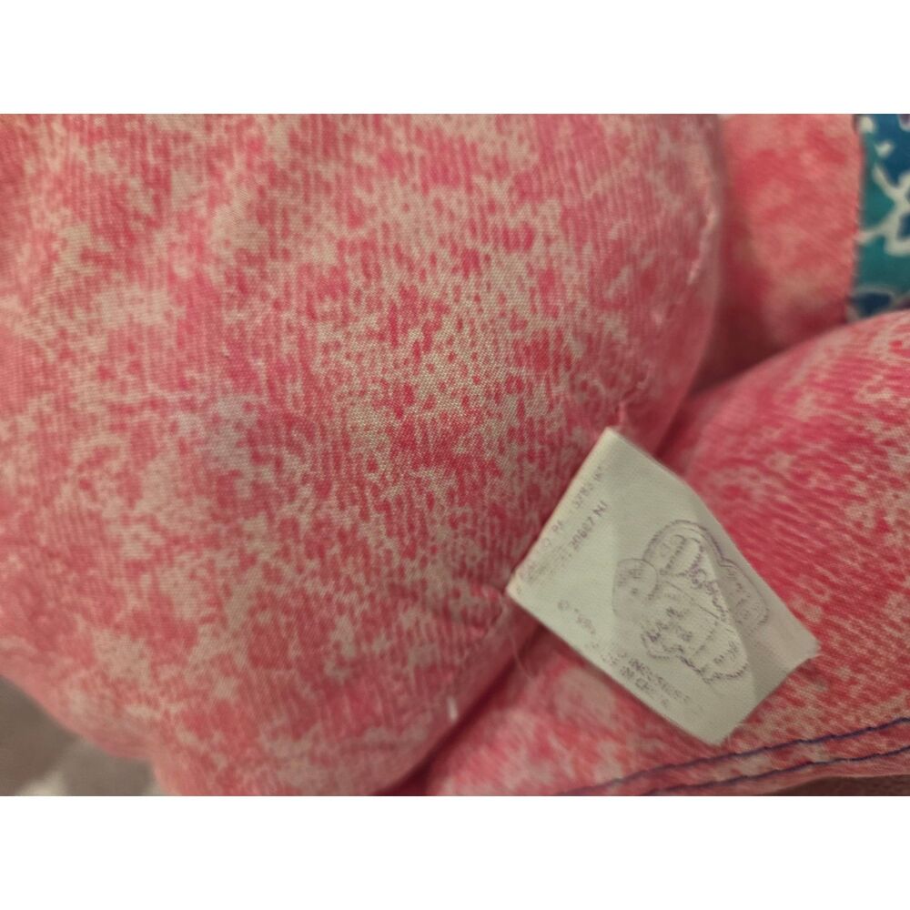 Vintage 1995 Tyco Doodle Bear Plush Pink Denim Overalls Washable 90s - Picture 5 of 6